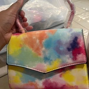 Rainbow watercolor purse